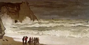 Seascapes: Stormy Sea at Etretat, by Monet