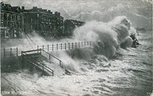 Stormy: Stormy Seafront, Blackpool, Lancashire