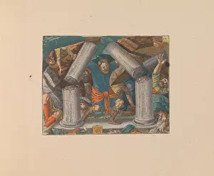 Hand Colored: The Story of Samson, 1549, Hand-colored engravings
