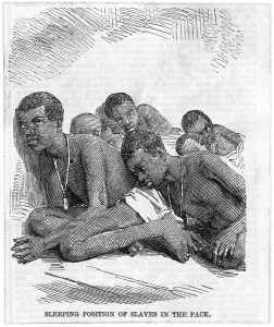 Discomfort: Stowage of slaves on board ship