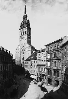 Rindermarkt: St.Peter (Old Peter) in Munich around 1890