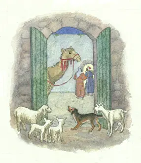 Strangers: Strangers in the Stable - animals at doorway