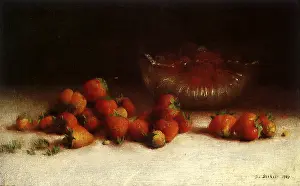 Strawberries: Strawberries in a Cut Glass Bowl
