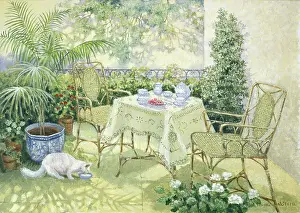 Strawberries: Strawberries for Tea ' garden scene