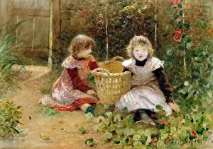 Caffieri: The Strawberry Patch ' with two little girls