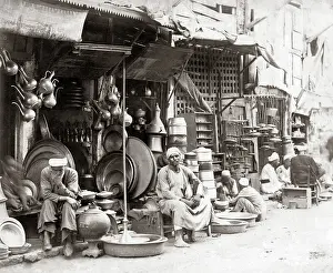 Bazaar: Street bazaar, Cairo, circa 1880s