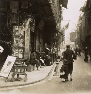 Stereo: Street in the Chinese Quarter, Hong Kong, China