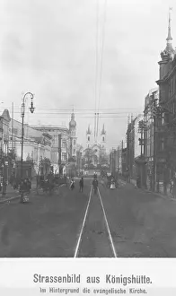 Silesia: Street in Chorzow, 1909