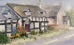 Calico: Street with Three Cottages ? embroidery