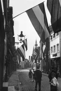Organisations: Street decorated with flags, 1933