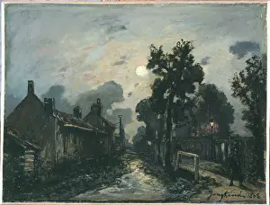 Delft: A street in Delft at night