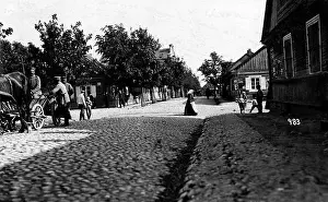 Cobbles: Street in Jurbarkas, 1915