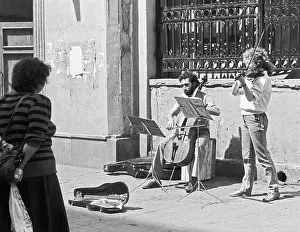 Arbat: Street musicians, 1990