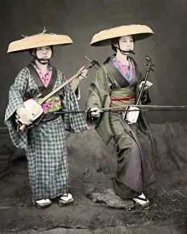 Shamisen: Street musicians, Japan