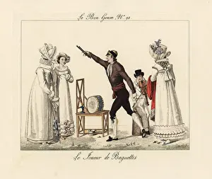 Baguettes: Street performer drumming with a violinist