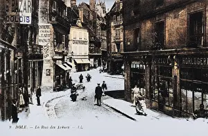 Dole: Street scene in Dole, Jura, France