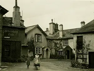 Hawkshead: Street scene in Hawkshead, Cumberland, Cumbria