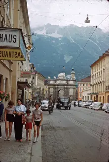 Cobblestones: Street scene in Innsbruck, Austria