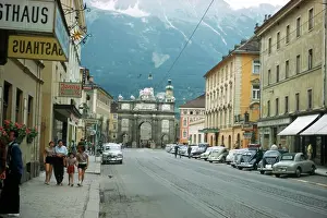 Cobblestones: Street scene in Innsbruck, Austria