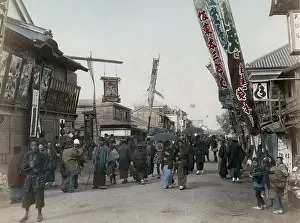 Colourised: Street scene - Japan