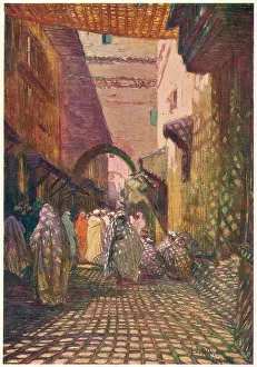 A street scene in Morocco