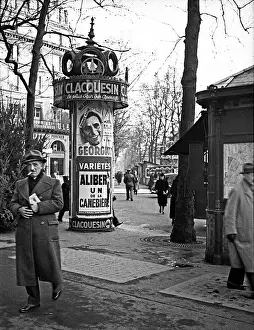 The John Turner Photographic Collection: Street scene with Morris Column, Paris