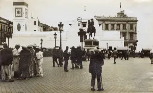 Turbans: Street scene with mosque, Algiers, Algeria