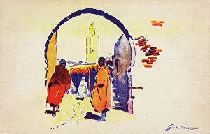 Qasbah: Street Scene in Tangier Morocco