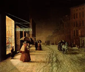 Snowfall: A street Scene in Winter; Evening
