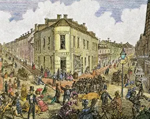 Grocery: Streets junction. New York 1829