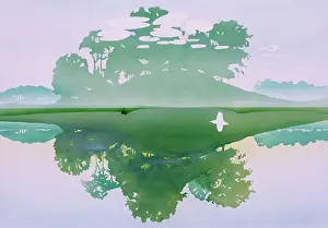 Malcolm Greensmith Collection: Stretch of water with reflection of trees