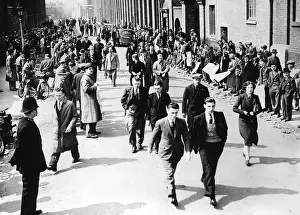 Striking: Strike in a British armaments factory, 1939