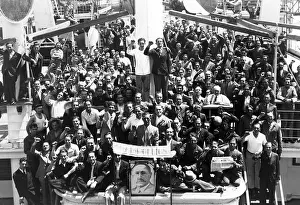 Striking dockworkers in Marseille, 1936