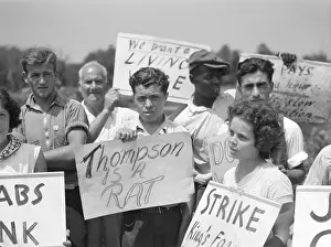 Picketing: Striking farm workers picketing the King Farm
