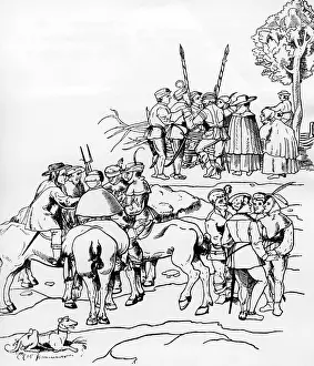 Holbein: Striking peasants, 1522