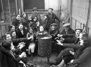 Ile De France: Striking workers in Paris block a department store, 1936