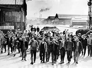 Strikers: Striking workers in St. Denis, 1936