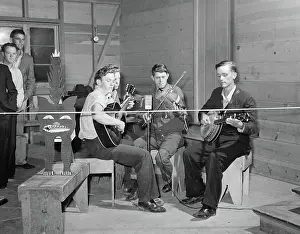 Tulare: String band playing at Saturday night dance with