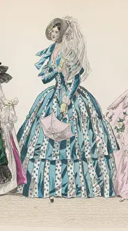 Dots: STRIPED DRESS 1840S