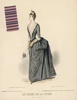 Bustles: Striped Toilette - 1885