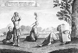 Coals: Strolling beggars in China with burning coals