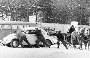 Semmering: Stuck car at Semmering 1968