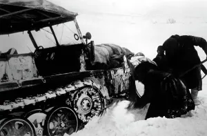 Portion: Stuck half-track vehicle on the eastern front, 1941
