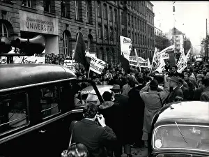 Consulates: Student demonstration outside Goethe University, Frankfurt