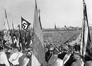 Theresienwiese: Student league at the rally on the 1st of May, 1934