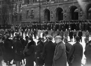 Appeal: Student rally in front of the Berlin TH, 1933