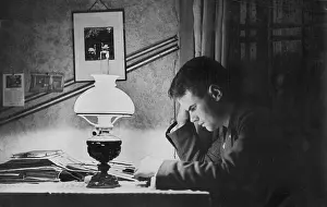 Heidelberg: A student reads in his room, 1930