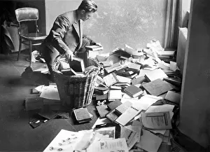 Sorted: Student while sorting out trashy literature, 1933