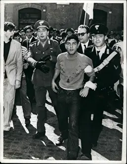 Retaliation: Students in anti-Austrian demonstration, Rome, Italy