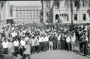 Palestinians: Students at Cairo University demonstrate on campus
